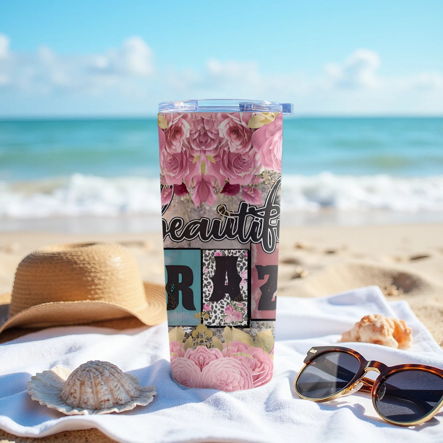 Beautiful Crazy Floral Beach Tumbler product type