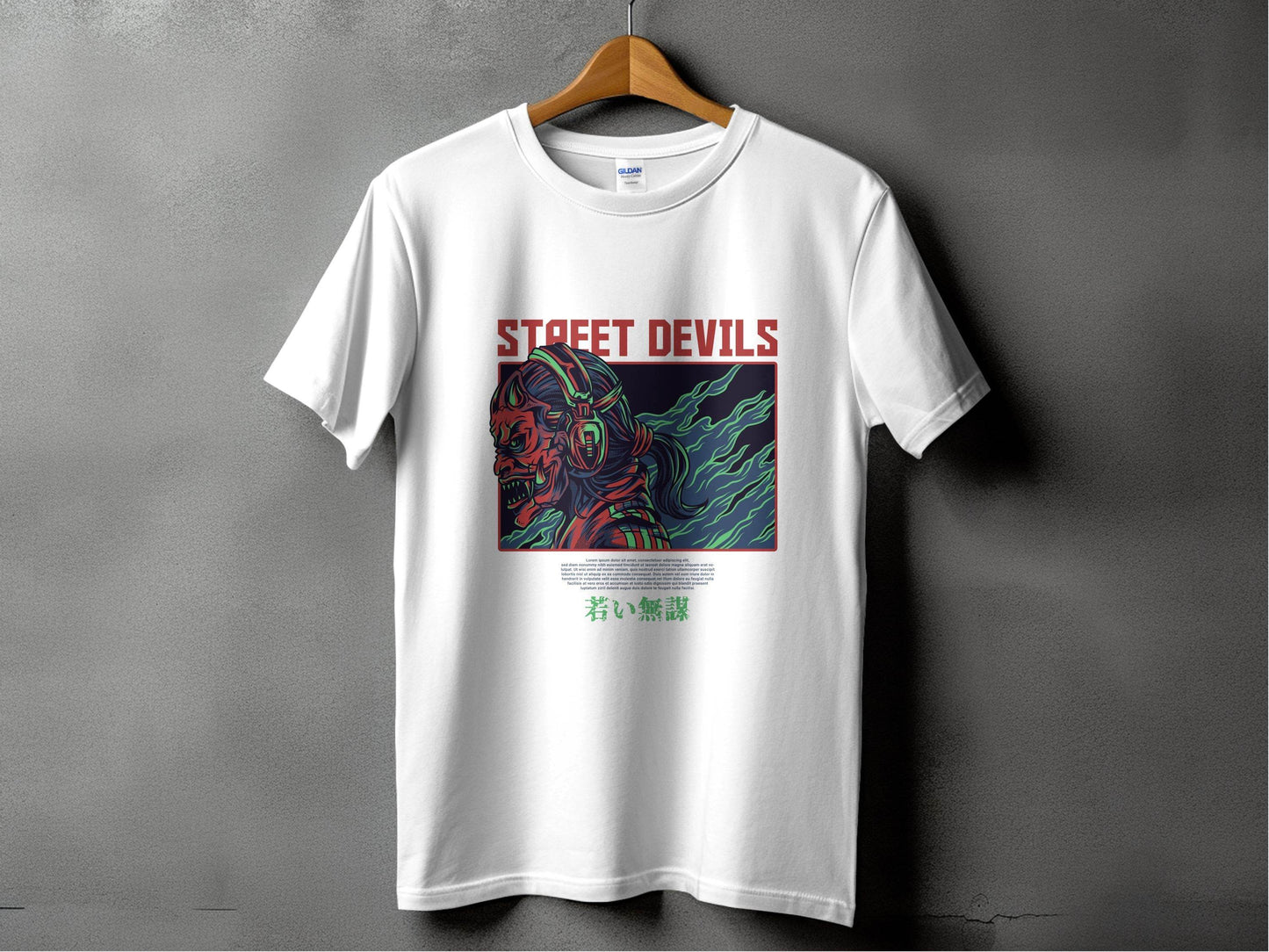 Street Devils Design Graphic Headphone Devil Art T-Shirt - Design & Vybe