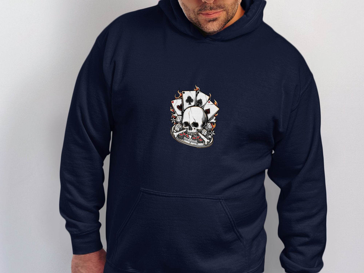 Skull and Gambling Illustration Graphic Design Hoodie - Design & Vybe