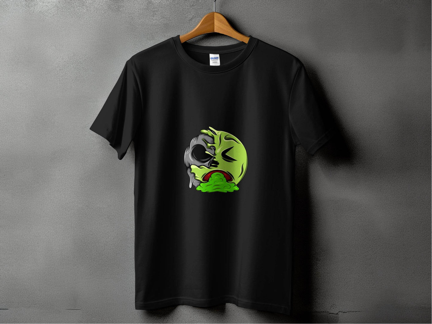 Half Zombie Half Emoji Graphic Design Illustration T-Shirt - Design & Vybe
