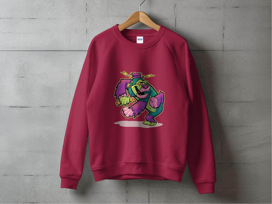 Cartoon Frankenstein with Lightning Strikes Above Sweater - Design & Vybe