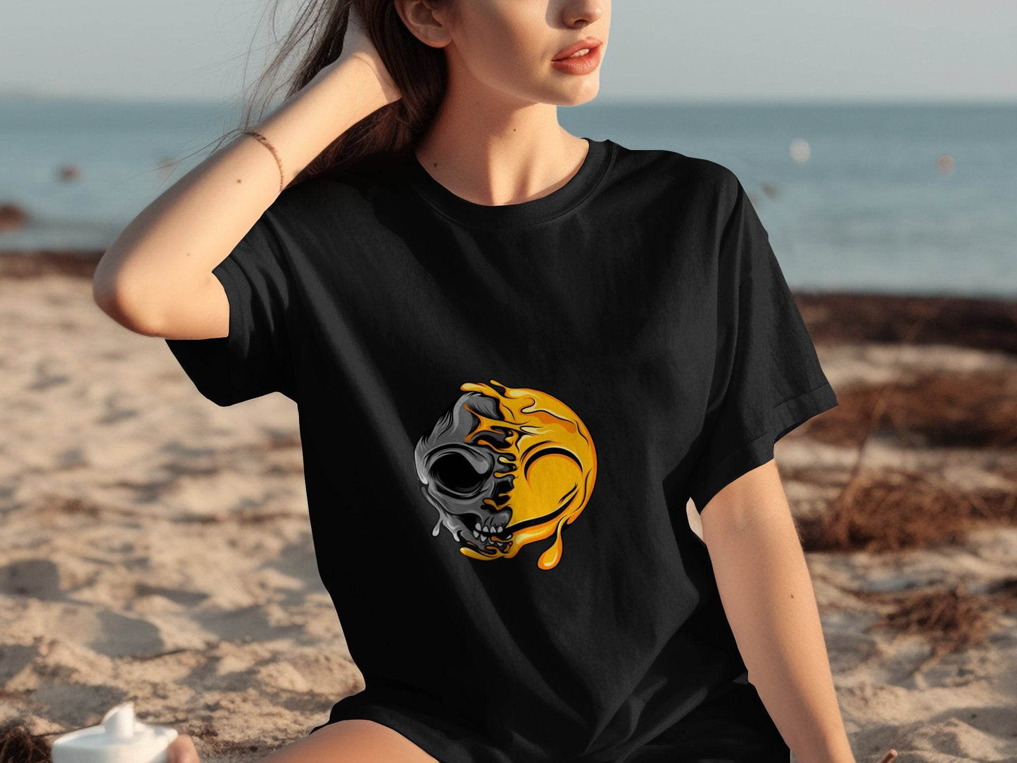 Skull and Liquid Graphic Cool Artistic Style T-Shirt - Design & Vybe