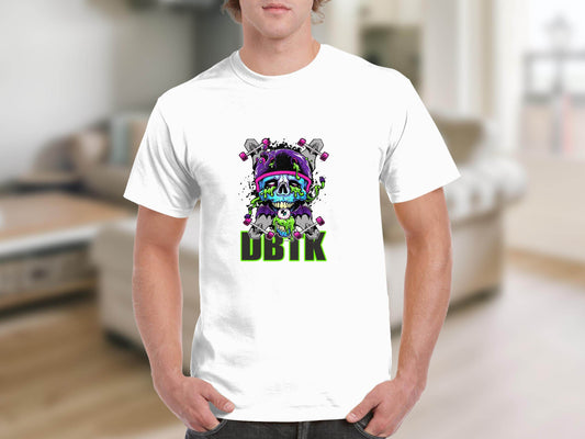 Skull Skateboards UBIK Text Design Artwork T-Shirt - Design & Vybe