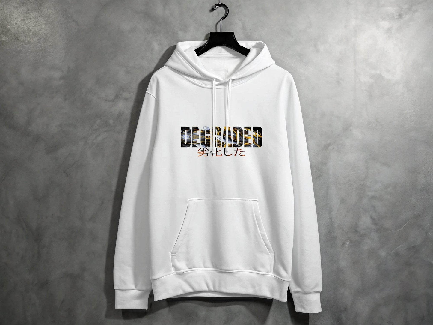 Degraded Graphic With Japanese Text Design Hoodie - Design & Vybe