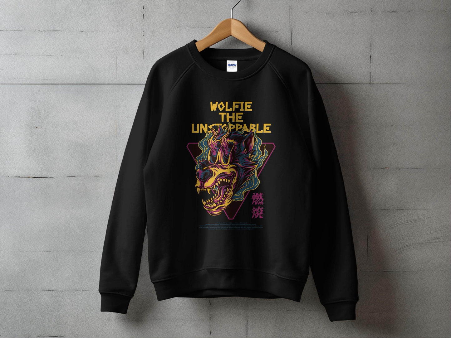 Wolfie The Unstoppable Graphic Design Cool Sweater - Design & Vybe