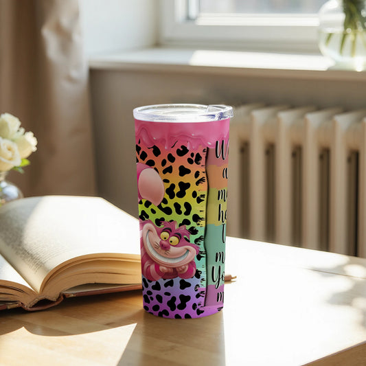 Colorful Leopard Print Tumbler with Cheshire Cat product