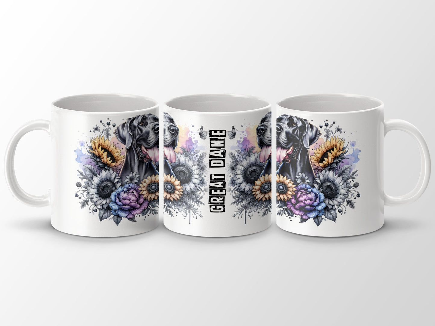 Great Dane Floral Design Dog Lover Coffee Mug product