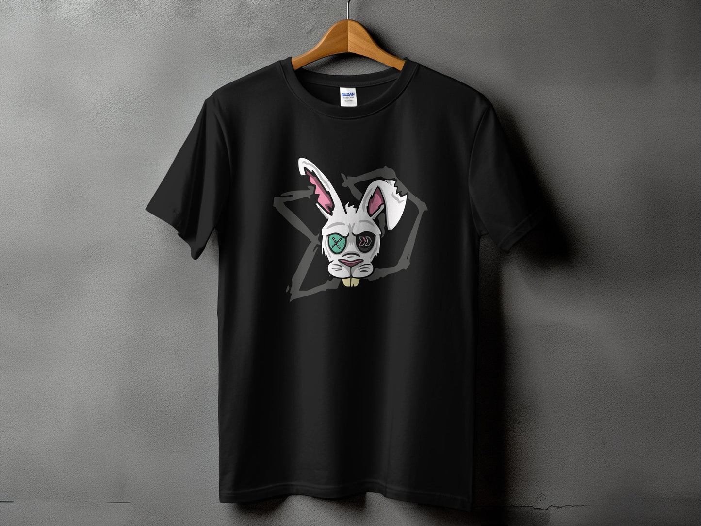Edgy Rabbit Face Graphic Design T-Shirt product type