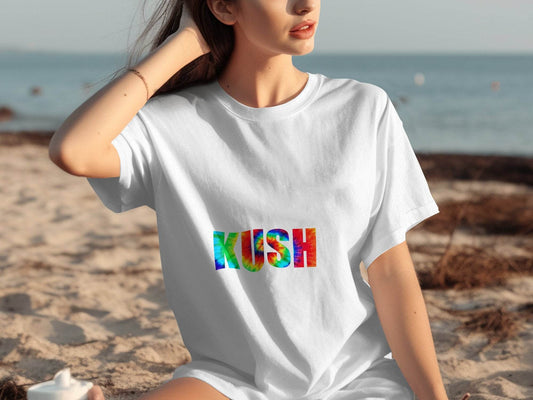 Kush Tie Dye Text Stylish Graphics T-Shirt - Design & Vybe