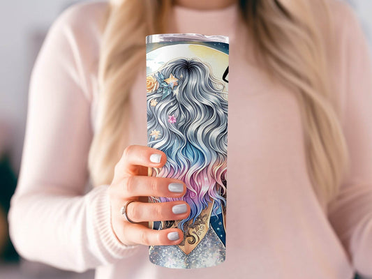 Leo Zodiac Sign Back Tattoo Girl Watercolor Flowers Sunflowers Tumbler - Design & Vybe