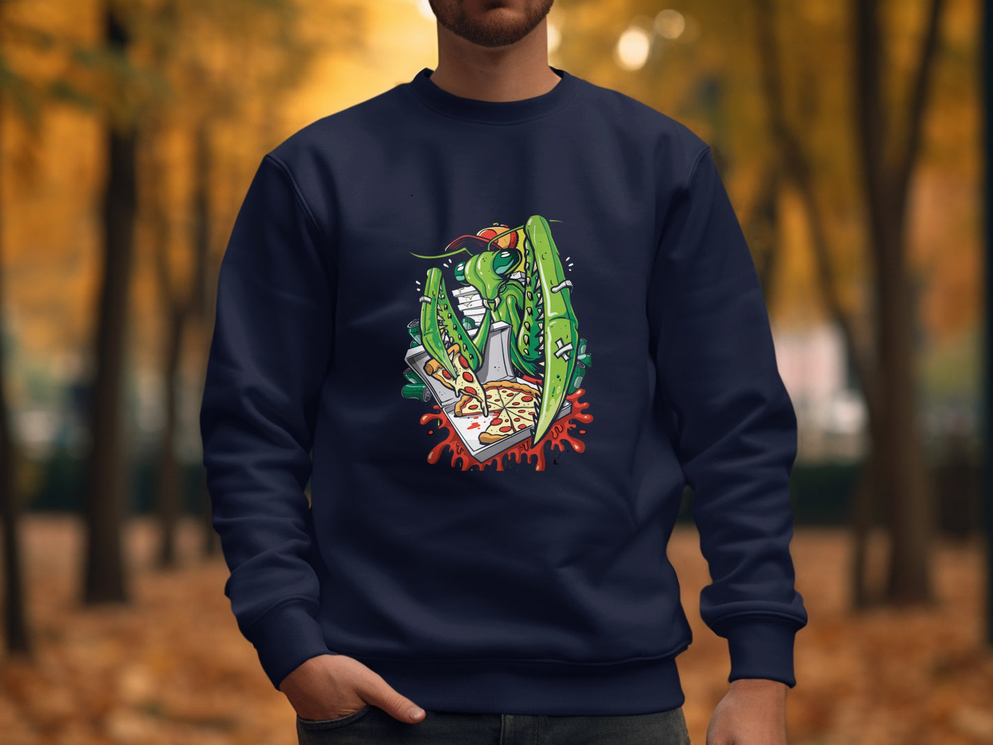 Retro Monster Eating Pizza Artwork Sweatshirt product