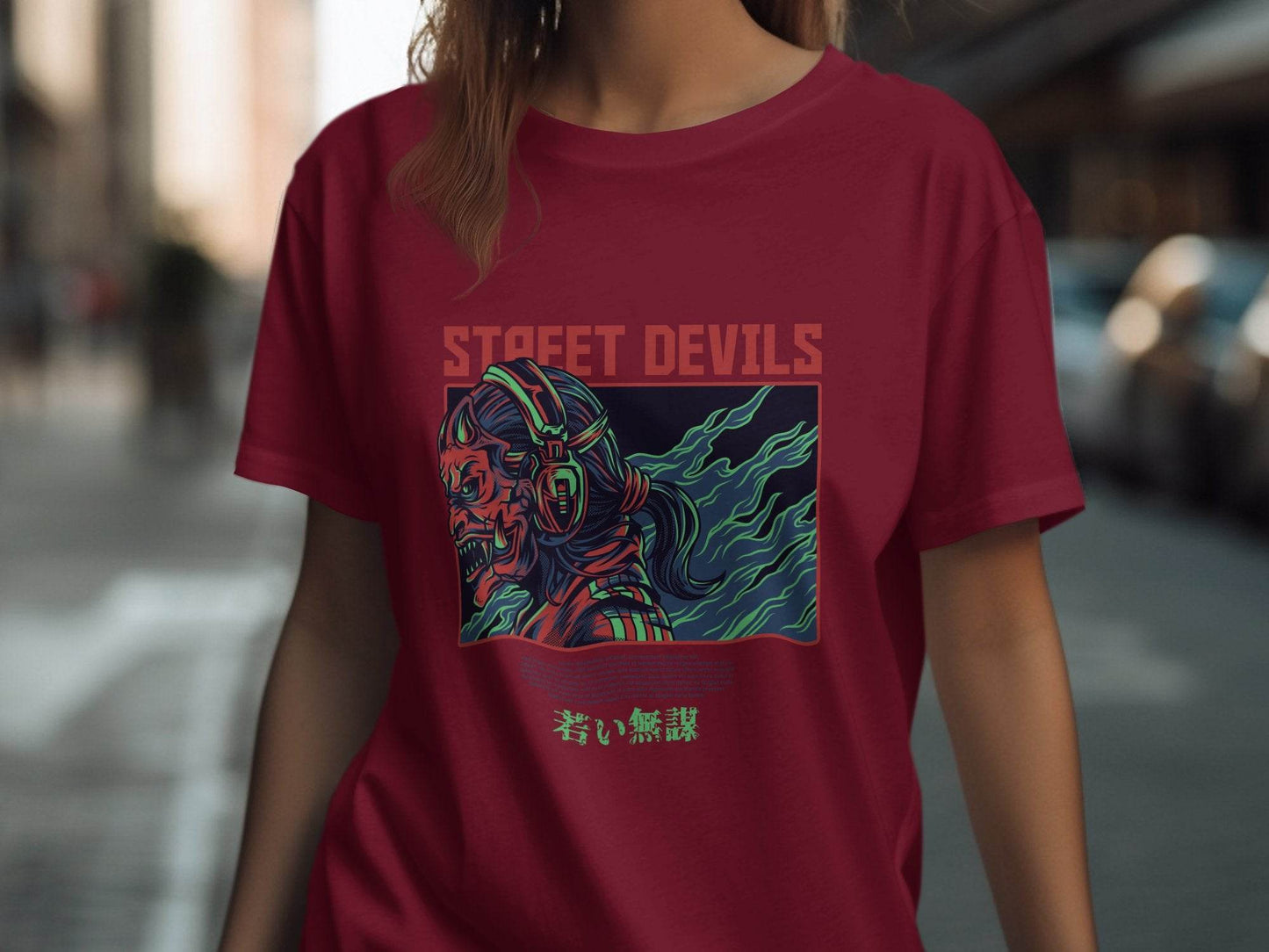 Street Devils Design Graphic Headphone Devil Art T-Shirt - Design & Vybe