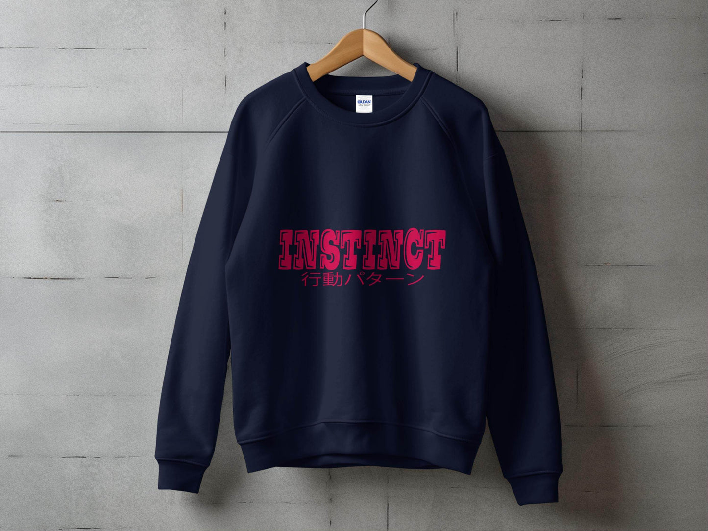 Instinct Japanese Version Text Graphic Design Sweater - Design & Vybe