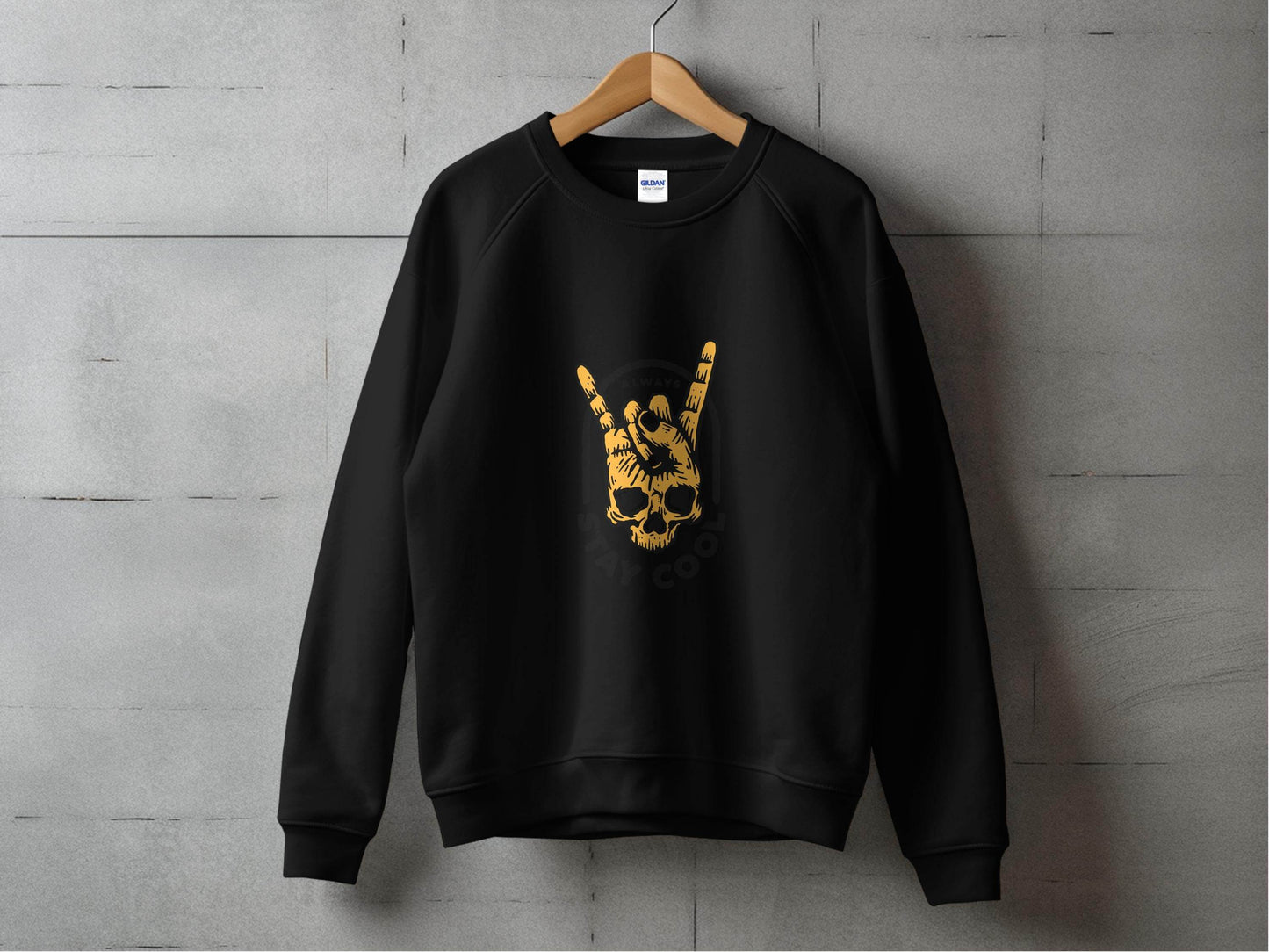 Always Stay Cool Skull Hand Gesture Illustration Sweater - Design & Vybe