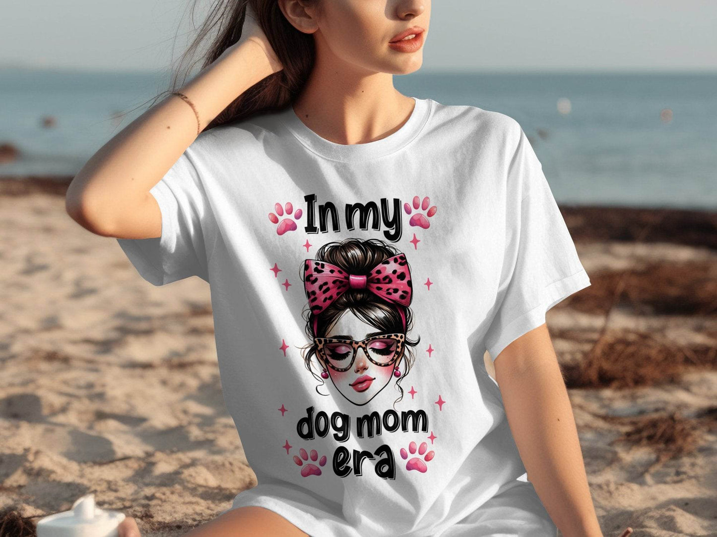 In My Dog Mom Era Stylish Woman Graphic Design T-Shirt - Design & Vybe
