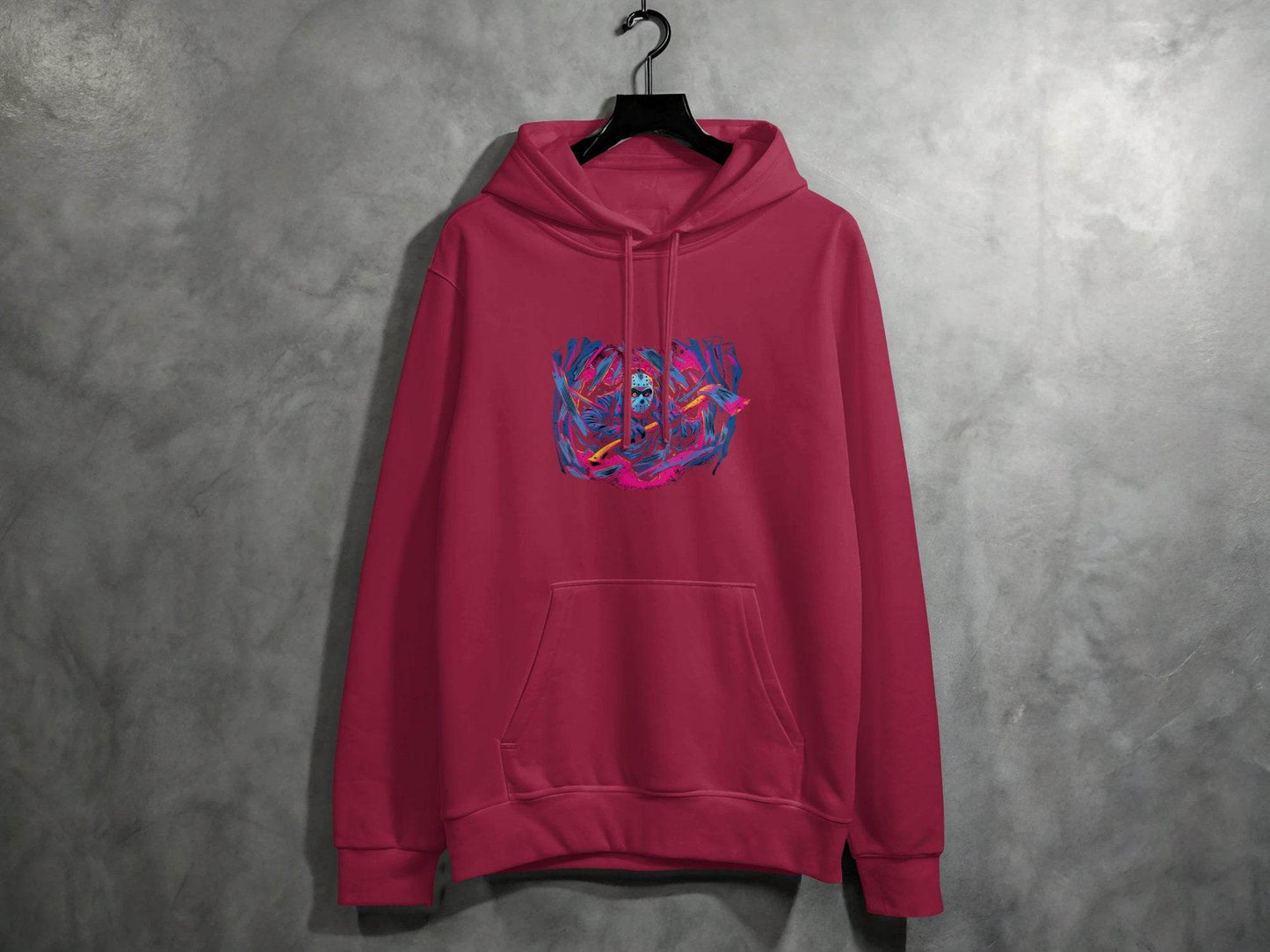 Masked Horror with Axes Abstract Graphics Cool Hoodie - Design & Vybe