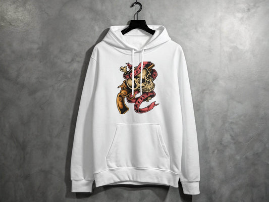 Vintage Death or Alive Skull and Gun Graphic Hoodie - Design & Vybe