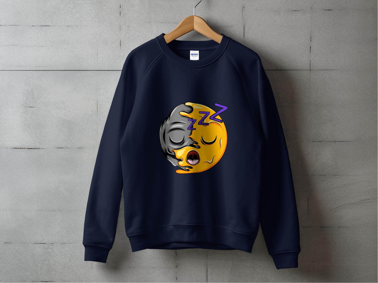 Tired Cartoon Character with Snoozing ZZZ Symbols Sweater - Design & Vybe