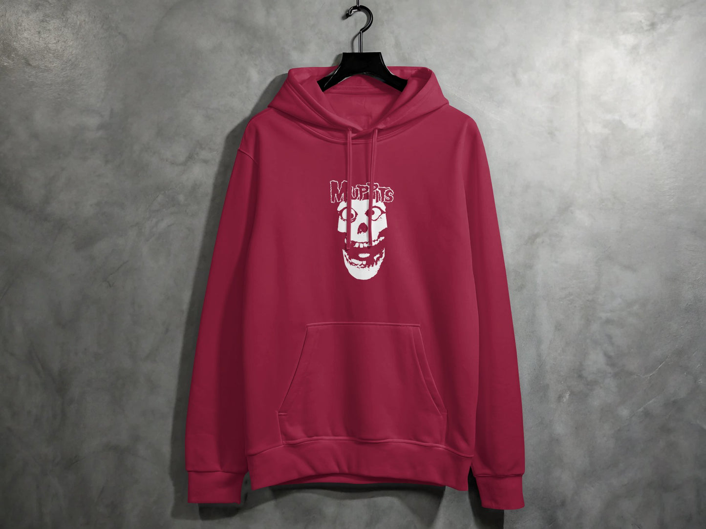 Skull Motif Dark Red Color Hoodie product type