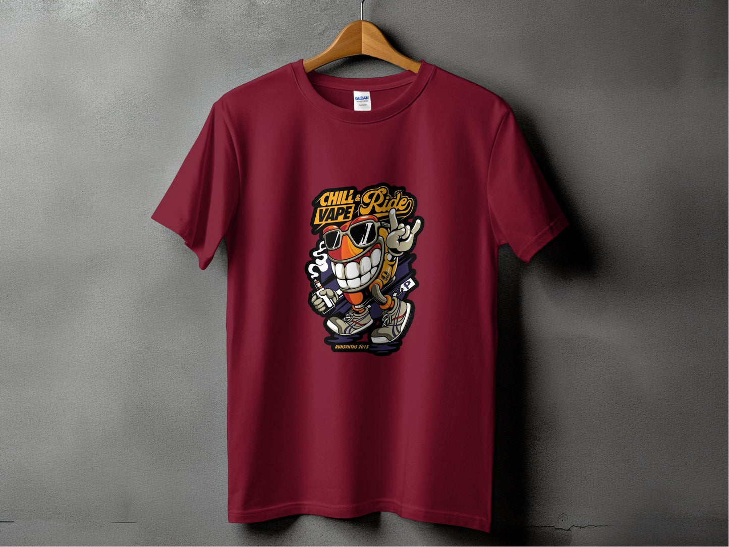 Chill and Vape Ride Fun Cartoon Style T-Shirt - Design & Vybe