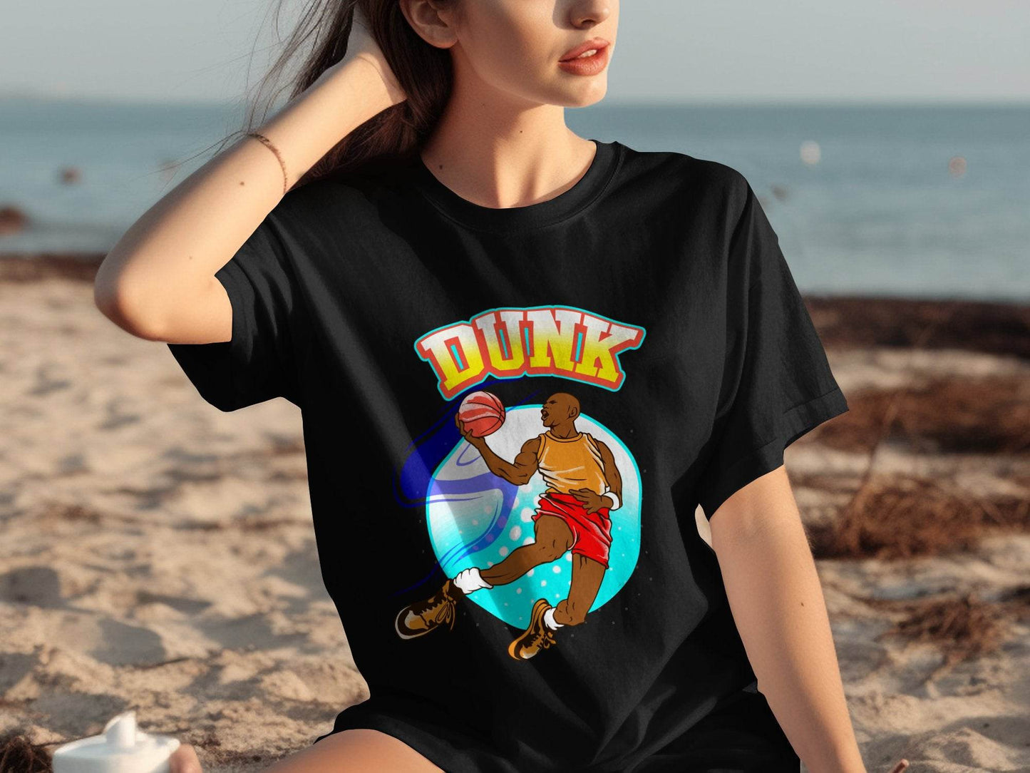 Vibrant Basketball Dunk Graphic Sports T-Shirt - Design & Vybe
