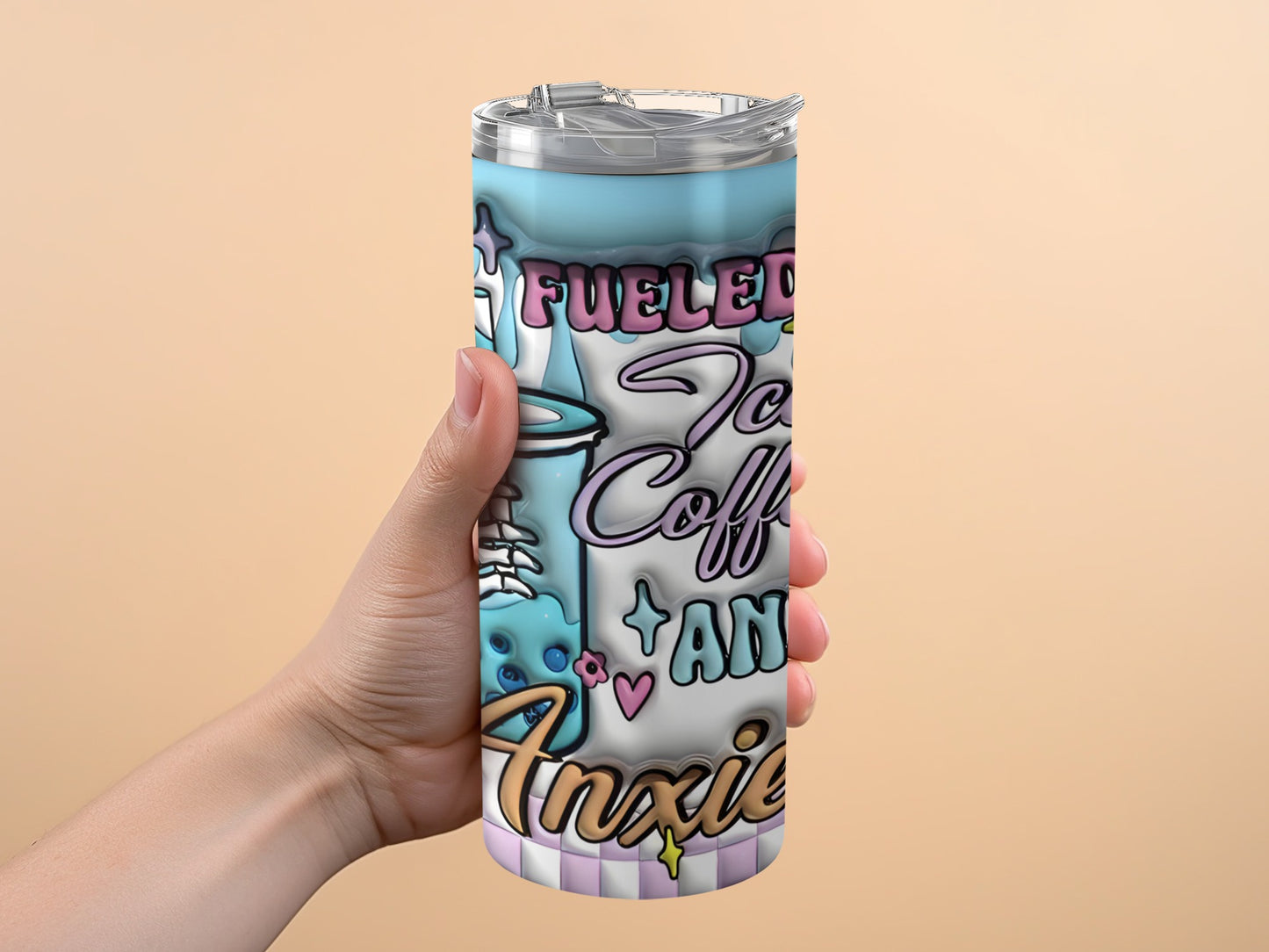 Fueled By Coffee And Anxiety Motivational Tumbler product