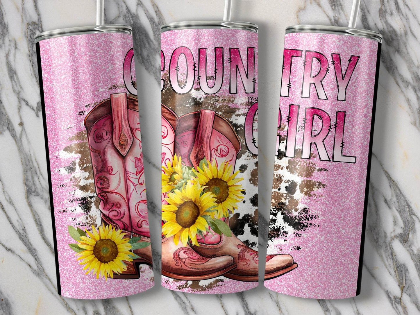 Country Girl Boots Design With Sunflowers Theme Tumbler - Design & Vybe
