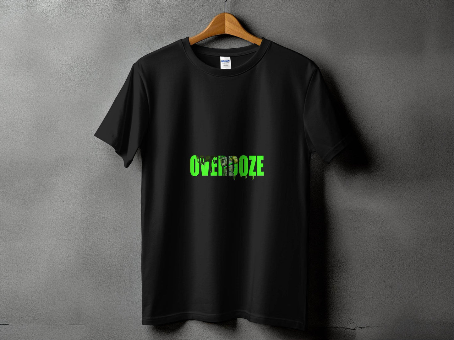Overdoze Neon Green With Face Graphic Trendy Image T-Shirt - Design & Vybe