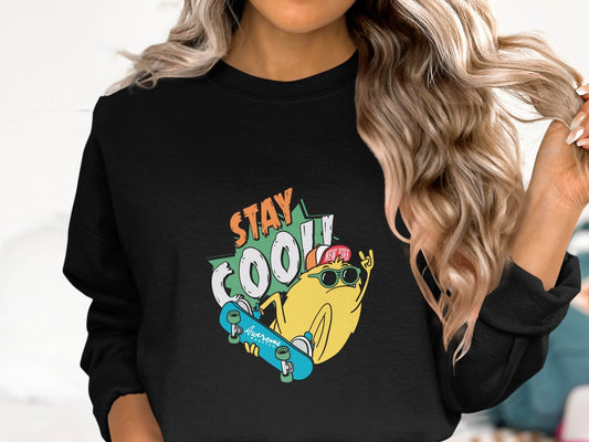 Stay Cool Skateboarding Frog Graphic Sweater - Design & Vybe