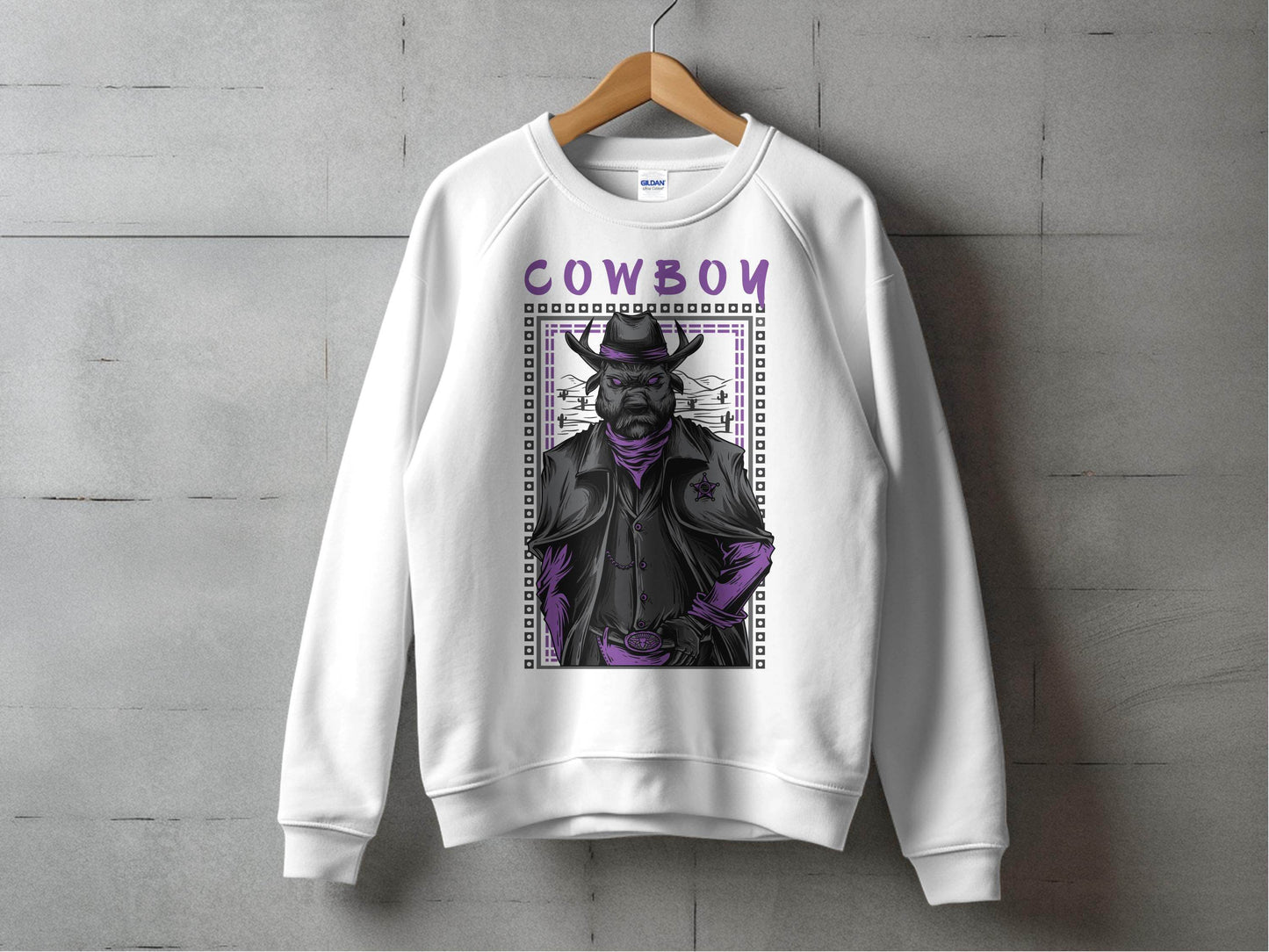 Warrior Cowboy With Attitude Graphic Apparel Sweater - Design & Vybe