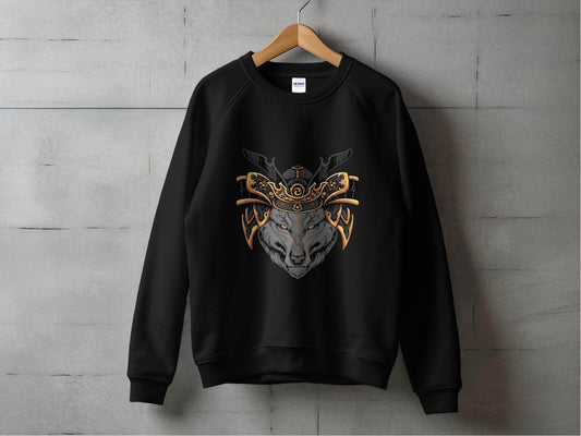 Fierce Wolf Samurai Warrior Graphic Sweater - Design & Vybe