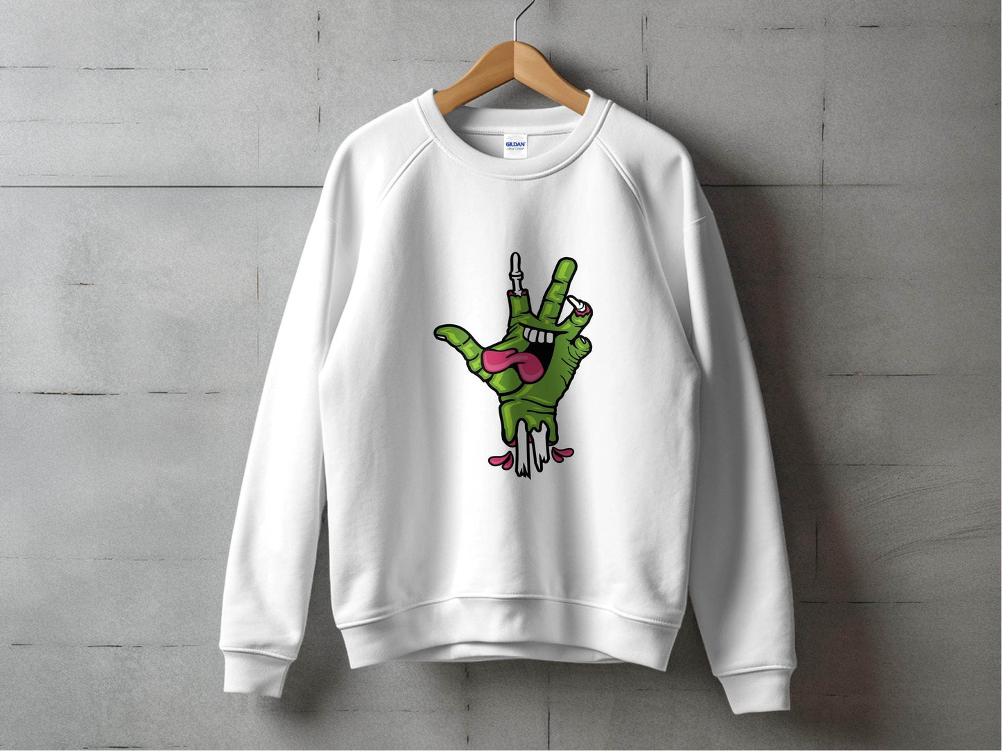 Zombie Hand Peace Sign Cool Graphic Design Sweater - Design & Vybe