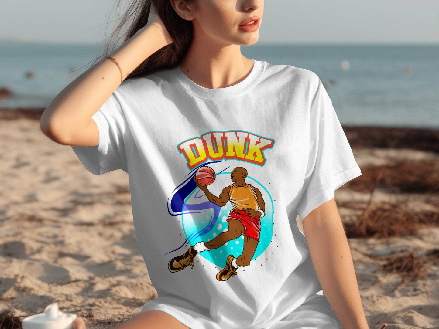Vibrant Basketball Dunk Graphic Sports T-Shirt - Design & Vybe