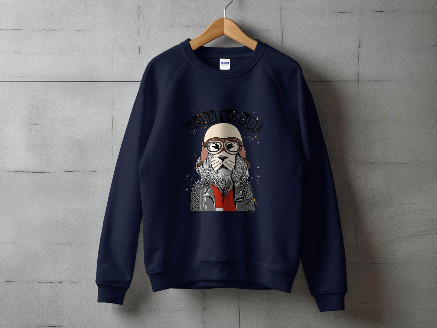 Born to Ride Cool Biker Themed Graphic Sweater - Design & Vybe