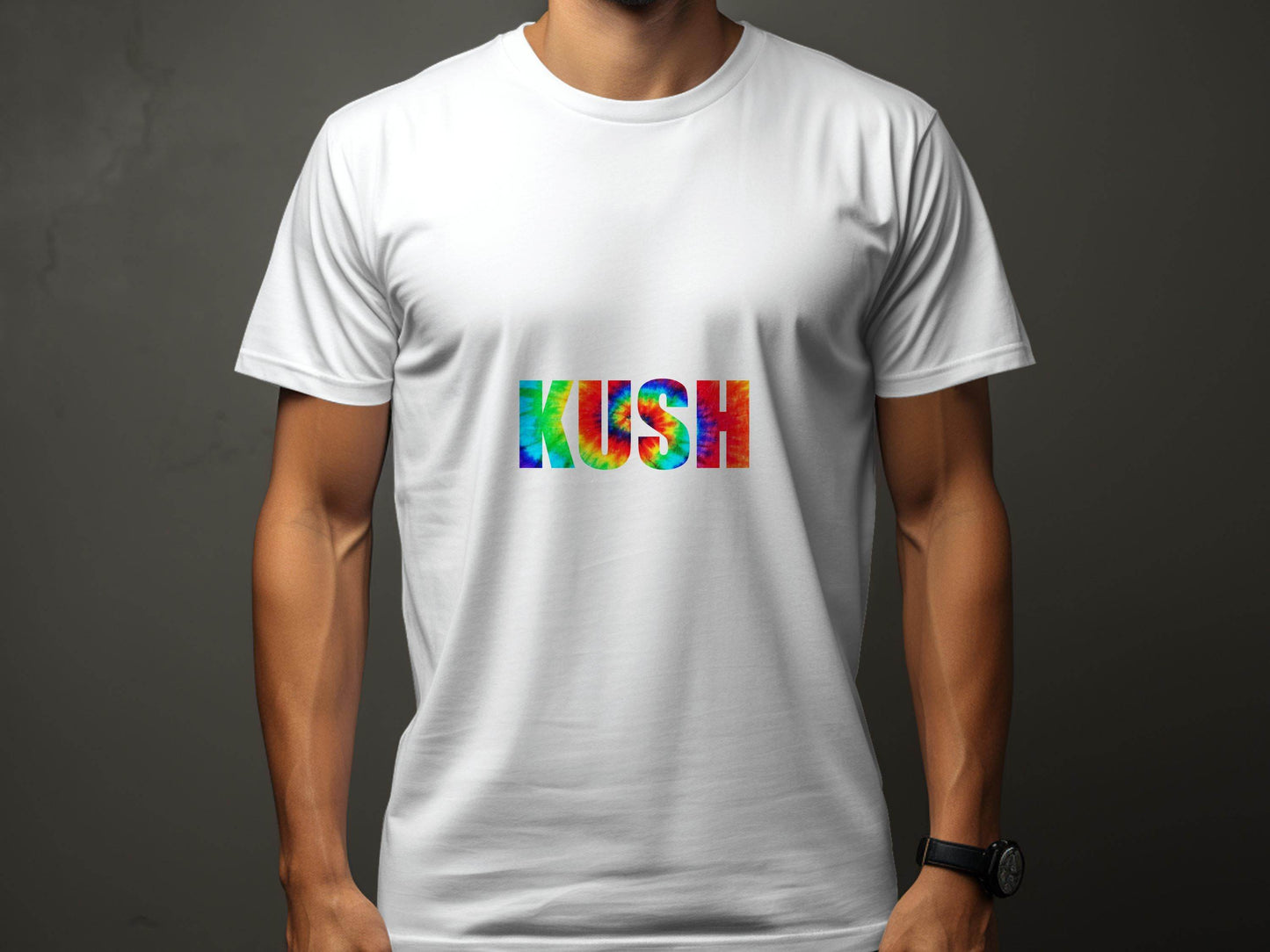 Kush Tie Dye Text Stylish Graphics T-Shirt - Design & Vybe