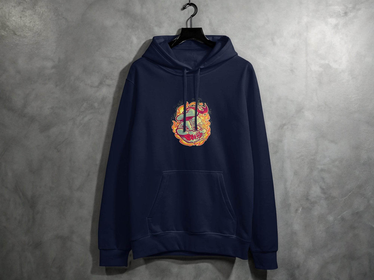 Burning Undead Creature in Flames Graphic Design Hoodie - Design & Vybe