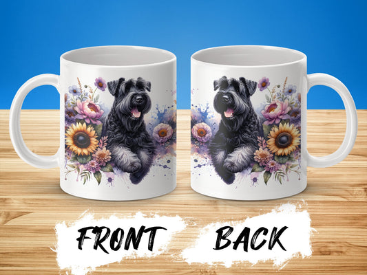 Schnauzer Dog with Floral Print Mug product type