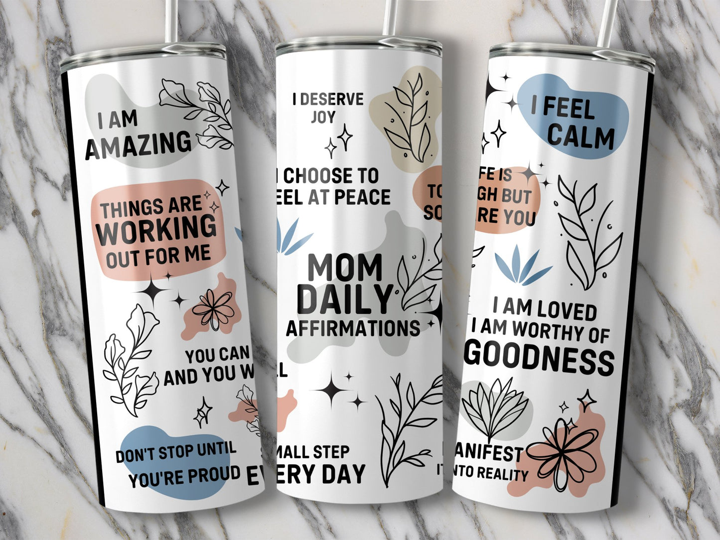 Motivational Floral Affirmation Tumblers product type