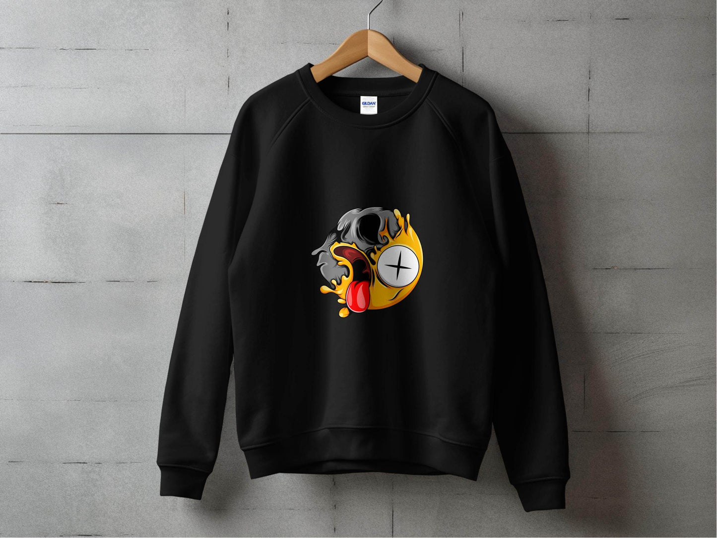 Skull Zombie Emoji Expression Creative Graphic Design Sweater - Design & Vybe