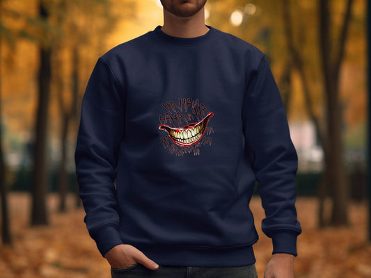 Joker's Ha Ha Mouth Funny Smile Novelty Graphic Sweater - Design & Vybe