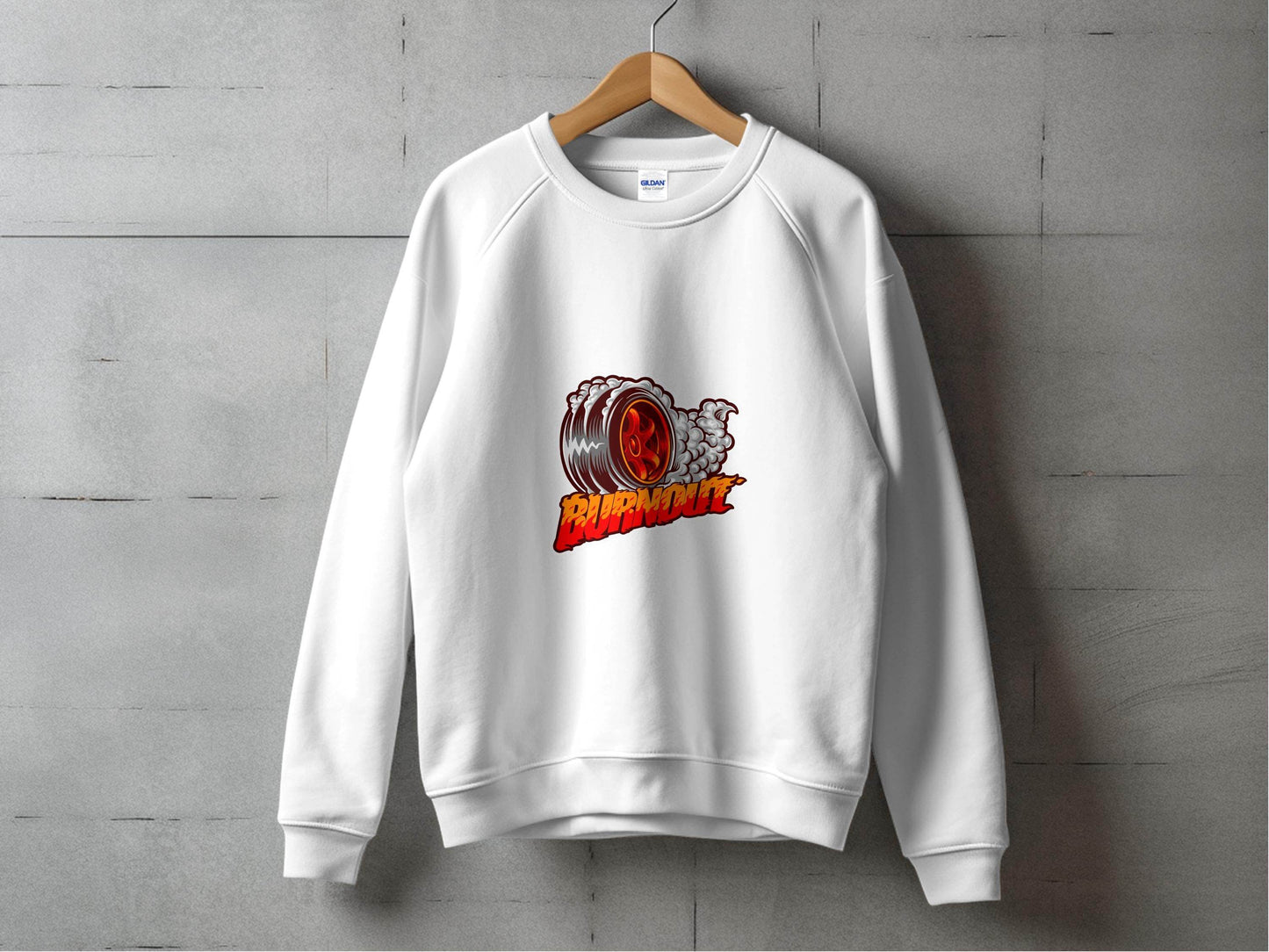 Burnout Tire Smoke Flames Powerful Design Graphic Sweater - Design & Vybe