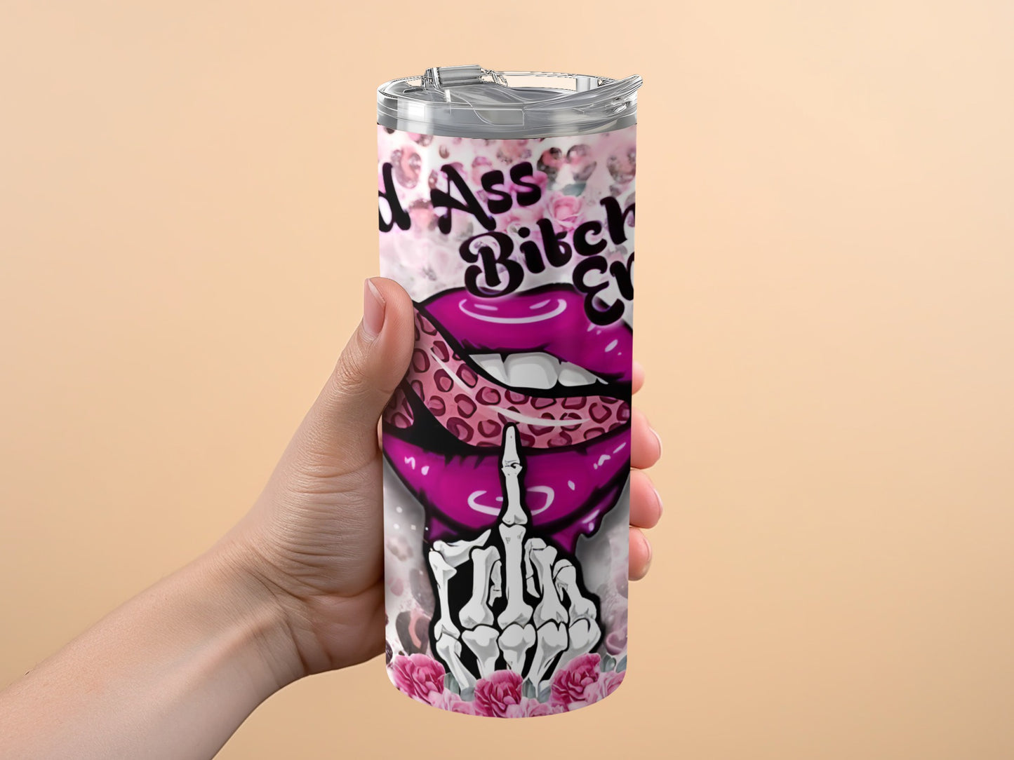 Bold Lip and Skull Hand Printed Tumbler product type