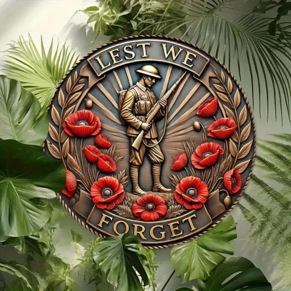 Poppy Army Soldier - Wall Metal Art Decor