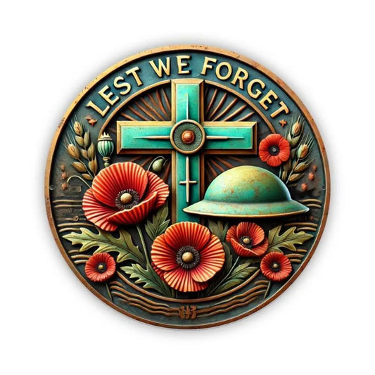 Lets We forget Remembrance Day Metal Decor