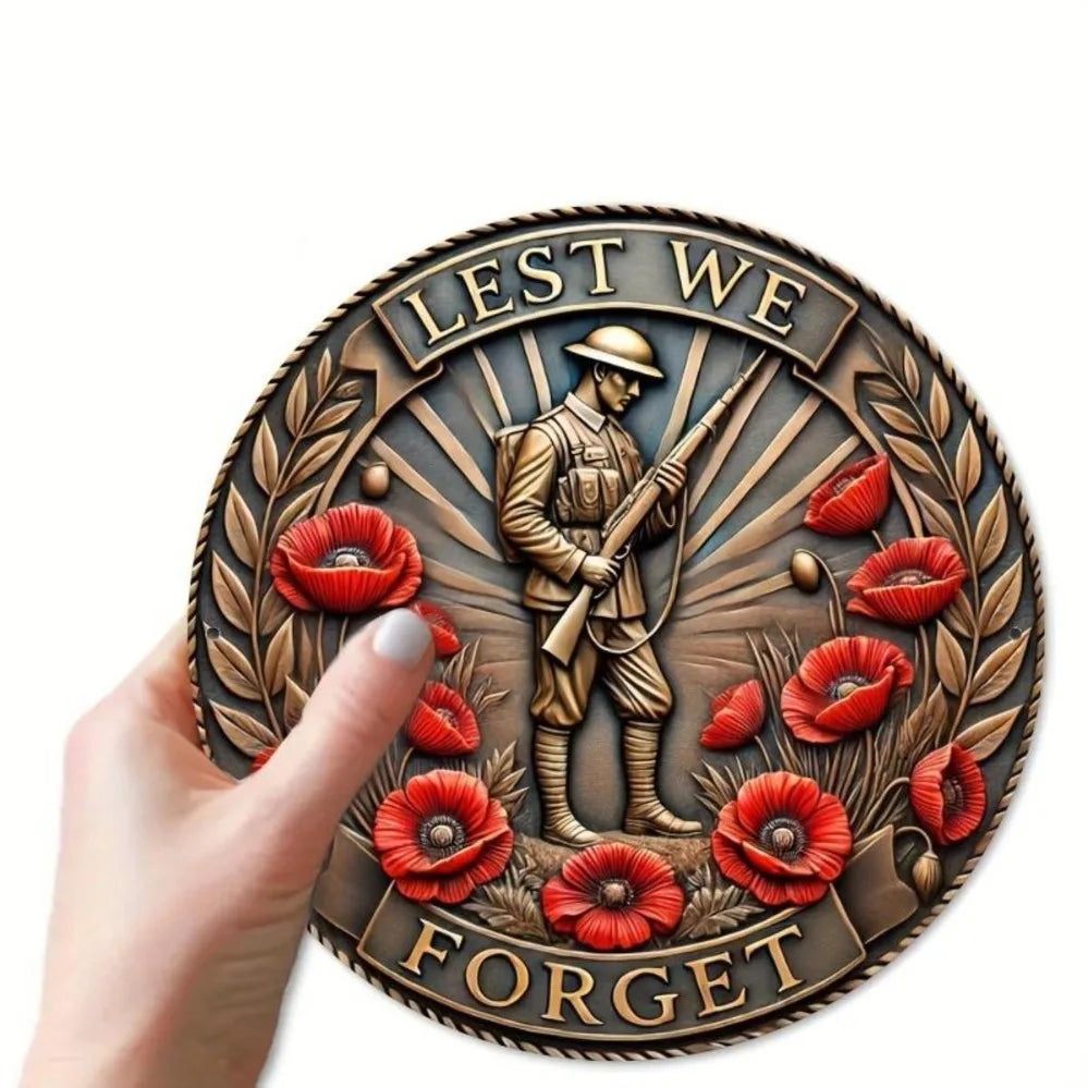 Poppy Army Soldier - Wall Metal Art Decor