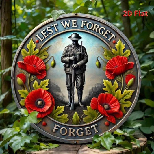 Lest We Forget Emblem Soldier - Metal Decor