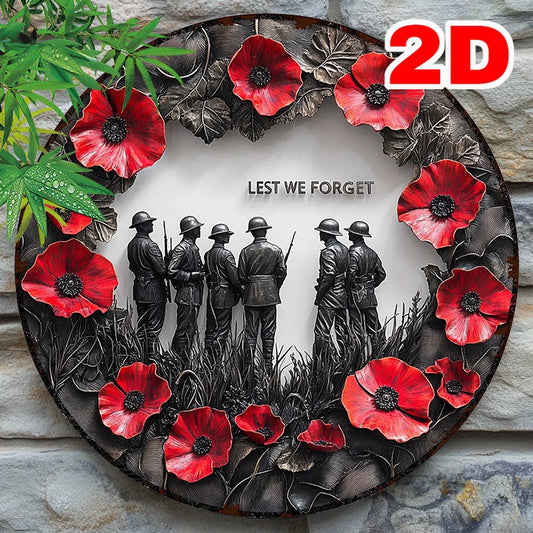 Lest We Forget - Soldier Crew Art Aluminum Sign