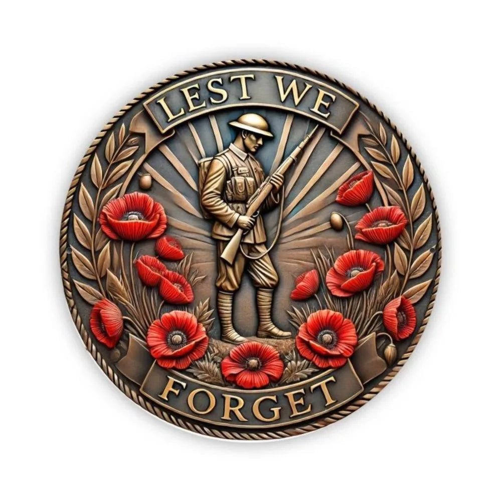 Poppy Army Soldier - Wall Metal Art Decor