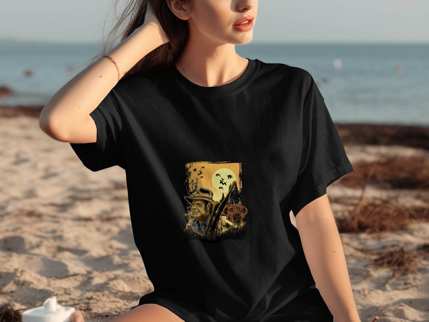 Hunter in the Wild with Loyal Dog Graphic T-Shirt - Design & Vybe