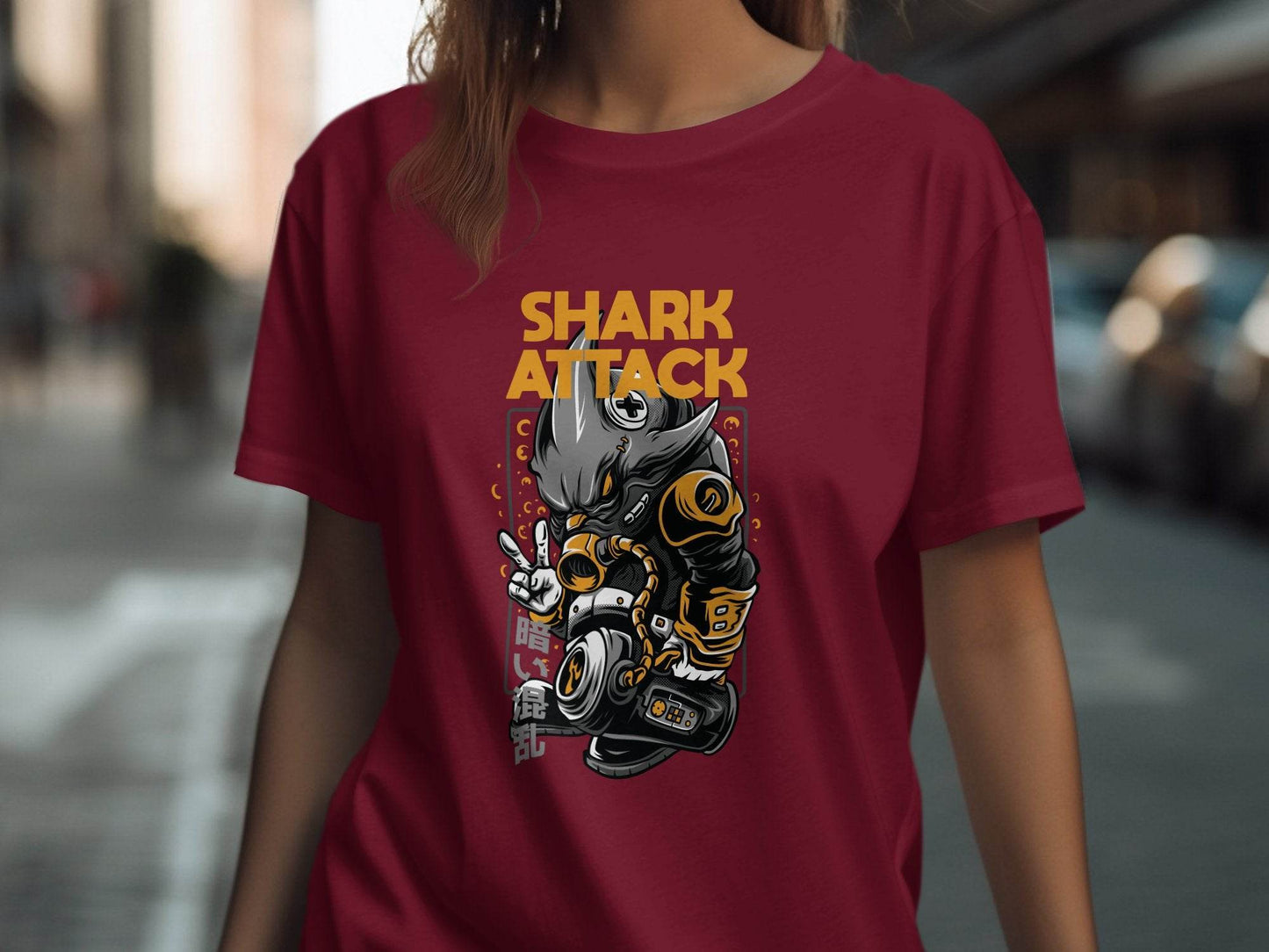 Shark Attack Graphic Illustration Inspired Design T-Shirt - Design & Vybe